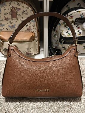 Michael Kors Tan Brown Pebbled Leather Shoulder Bag